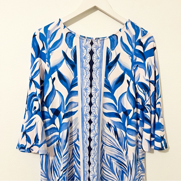 Lilly Pulitzer Ophelia Dress Blue Pink Tropics Print Size Medium M - Picture 4 of 6